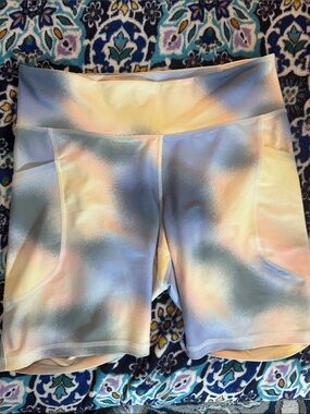 Old Navy Pastel Tie-Dye High-Rise Bike Shorts with Side Pockets